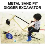 Kids Sandpit Digger Toy Ride-On Digger Rotating Excavator Sand Dirt Scooper Dig