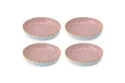 4PK Mikasa Geometric Ceramic Bowl Dish Salad Serving Round Dinnerware 21cm Blue