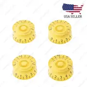 4 Pcs Yellow Electric Guitar Control Knobs Speed Knobs For Les Paul SG Guitar