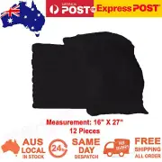 Partex Majestic Cotton Black Towels Bleach Guard Safe Barber Salon Large 12pcs