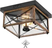 Outdoor Ceiling Light with Motion Sensor, Flush Mount Porch Ceiling Lights Outdo