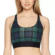 Cynthia Rowley Green Plaid Tartan Sports Bra
