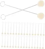PLAFOPE 36pcs Leather Dye Wool Daubers Set Wool Ball Brush with Metal Handle Leather Dye Dauber for Dying Gluing DIY Crafts Projects