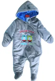 New Thomas and Friends Engine Snowsuit Coat Baby Boys Grey one-piece 3-6m, 6-9m
