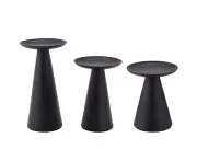 Black Candle Holders Set of 3 - Metal Candle Holders for Pillar Candles - Candle Holders for Table,A