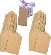Shipping Tags, 100Pcs 1.18x1.97 Kraft Paper Gift Tags, Decorative Blank for Labeling, Writable Merchandise, Display for Product Jewelry Clothing, Tag