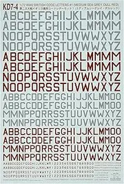 Platz 1/72 WWII English Code Letter 1 (Red Gray) Decal KD7-4