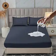 Wenfyes Waterproof Mattress Protector Queen Size, Noiseless Mattress Cover with 18" Deep Pocket,Bed Bug Proof and Waterproof Mattress Cover, Machine Washable Black Bed Sheets Queen