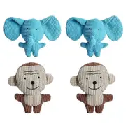 Set of 4 plush toys for dogs, sound-emitting toys for small and medium dogs