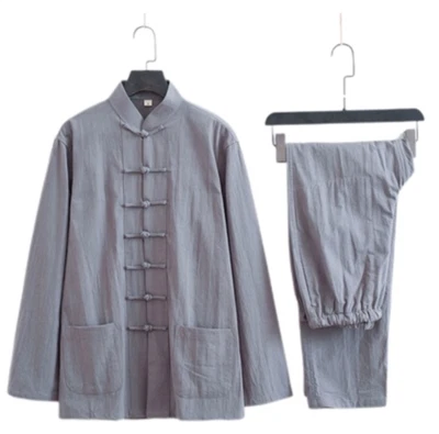 Casual Tang Clothes Tai Chi Uniform Wing Chun Kung fu Suit Soft Cotton Linen #