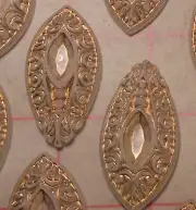 10 Vintage Gold Accent Settings Frosted Plastic 44mm x 22mm