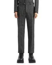 Emporio Armani Wool Grisaille Regular Fit Pants