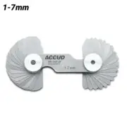 Accud RADIUS GAUGE 1-7mm Range, 34-Leaves, Light & Compact Design AC-941-007-34