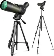 Nexiview 25-75x60 Spotting Scope with 64in Tripod, Carry Bag - Clear Low Light Vision Spotting Scopes - Fogproof Spotting Scopes for Target Shooting, Hunting, Birding, Wildlife Viewing