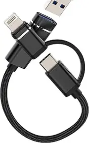 USB C Lightning to USB OTG 3.0 Female Adapter 2 in 1 for iPhone 16 15 14 13 Pro Max for iPad for Apple Cable Type C MacBook Connector Keyboard Camera Android Adapter Pendrive Compatible with Samsung
