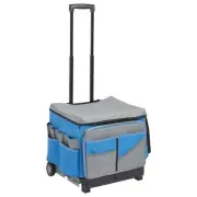 Universal Rolling Cart with Canvas Organizer Bag, Mobile Storage, Blue/Grey