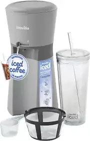 Iced Coffee Maker | Single Serve Iced Coffee Machine plus Coffee Cup with Straw