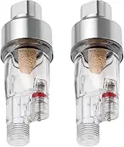 SING F LTD 2PCS 1/8 Inch BSP Thread Mini Spray Gun Filter Air Compressor Water Oil Separator In-line Airbrush Spray for All 1/8in Bsp Threaded Airbrushes 63x22.5mm
