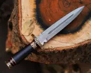 Handmade Damascus Steel Dagger Knife with Dual Color RESIN & BRASS Handle, Cust