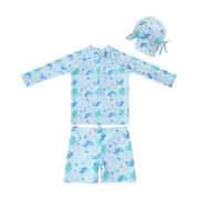 Big Softies-3 Pc L/S Rashie, Shorts & Hat-Whale