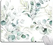Hokafenle Mouse Pad, Square Personalized Computer Mouse Pads with Green Leaves Design, Washable Mouse Mat, Office Home Non-Slip Rubber Base Mousepad