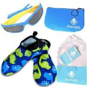 Boys' water shoes & sunglasses set. Size 6. For protection of feet and eyes.