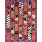 New Pieced and Applique Quilt Pattern FALL ROW QUILT 62 x 80