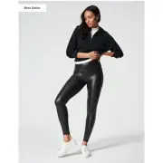 SPANX NWT Faux Leather Leggings in Black // XS