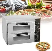 Commercial Pizza Oven Double Oven,3000W 16 inch Stainless Steel Pizza Electric Countertop Pizza and Snack Oven,Multipurpose Indoor Pizza Oven,for Restaurant Home