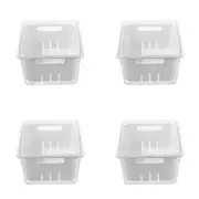 4x Boxsweden Crystal 2L/22cm Crisp Bin Storage Container w/ Removable Tray White