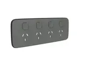 Clipsal Iconic Essence Cover Frame, 4 Switches & 4 Sockets, 10 A, Horizontal, Ash Grey - E3015/4C-AG