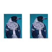 2PK Ashdene Cotton 70x50cm Modern Birds Magpie Kitchen Towel