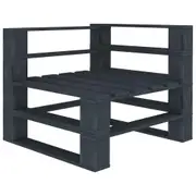 Garden Pallet Corner Sofa Wood Grey vidaXL
