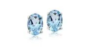 [4 Pair Set] Of Genuine Cubic Zirconia Crystal Stud Earrings Mens Women Colorful