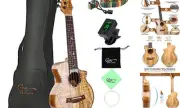 Concert Ukulele Spalted Maple 23 Inch Ukelele for Beginners, Professional
