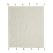 J.Elliot Home Kye 130x160cm Cotton Throw Blanket Bedding Decor Cream & Ivory