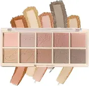 10 Colors Eyeshadow Palette,Matte&Glitter Eye shadow Velvety Texture Nude Eyeshadow Highly Pigmented Eye shadow Shades Long Lasting Natural-Looking Eye Makeup Palette,06#