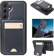 [YocoverTech] for Galaxy A35 5G Case Wallet with Card Slots,2 in 1 Detachable Magnetic Cover Card Holders PU Leather RFID Blocking Kickstand for Samsung Galaxy A35 5G Flip Case-Black
