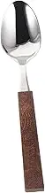 UTHCLO Elegant Wood Carved Soup Spoon Stainless Steel Serving Spoons Set for Buffet Catering Dinner