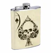 Ace of Spades 01R Flask 8oz Stainless Steel Hip Drinking Whiskey