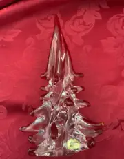 NEW FLAWLESS Stunning MURANO Italy Glass Tiered RED TIPS Crystal CHRISTMAS TREE