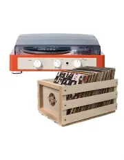 [Gadhouse] Brad MKII Record Player Tangerine +: Bundled Record Storage Crate