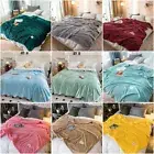 Cuddly Solid Soft Blanket Flannel Fleece Plush Sofa Bed Double Queen King Size
