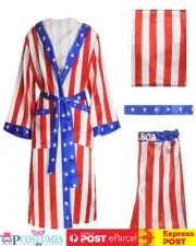 Rocky Balboa Robe Boxer Creed Champion Boxing Hogan Mens Wrestler Costume