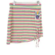 NWT Target Pride Asymmetrical Rainbow Striped Pull On Mini Skirt Size Medium M