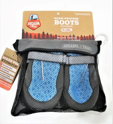 Arcadia Trail Warm Weather All Terrain Dog Boots in Mesh Bag XXLarge Blue NEW