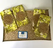 Vintage Romatch 12 Pc Bamboo Table Décor Set Napkins Placemats Coasters TIKI NOS