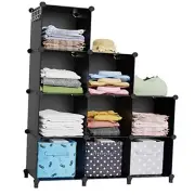 Closet Organizer, 9-Cube Closet Organizers and Storage, Portable Closet Black