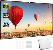 Labymos 80-inch Portable HD Projector Screen 16:9 Projection Screen Foldable Durable Wall Mounted for Outdoor Movies Home Theater Office