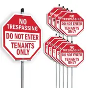 No Trespassing Do Not Enter Tenan Octagon Sign With Stake Weather Resistant